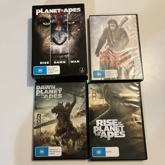 Planet Of The Apes Trilogy: Rise / Dawn / War (DVD, 2017, 3-Disc) Region 4