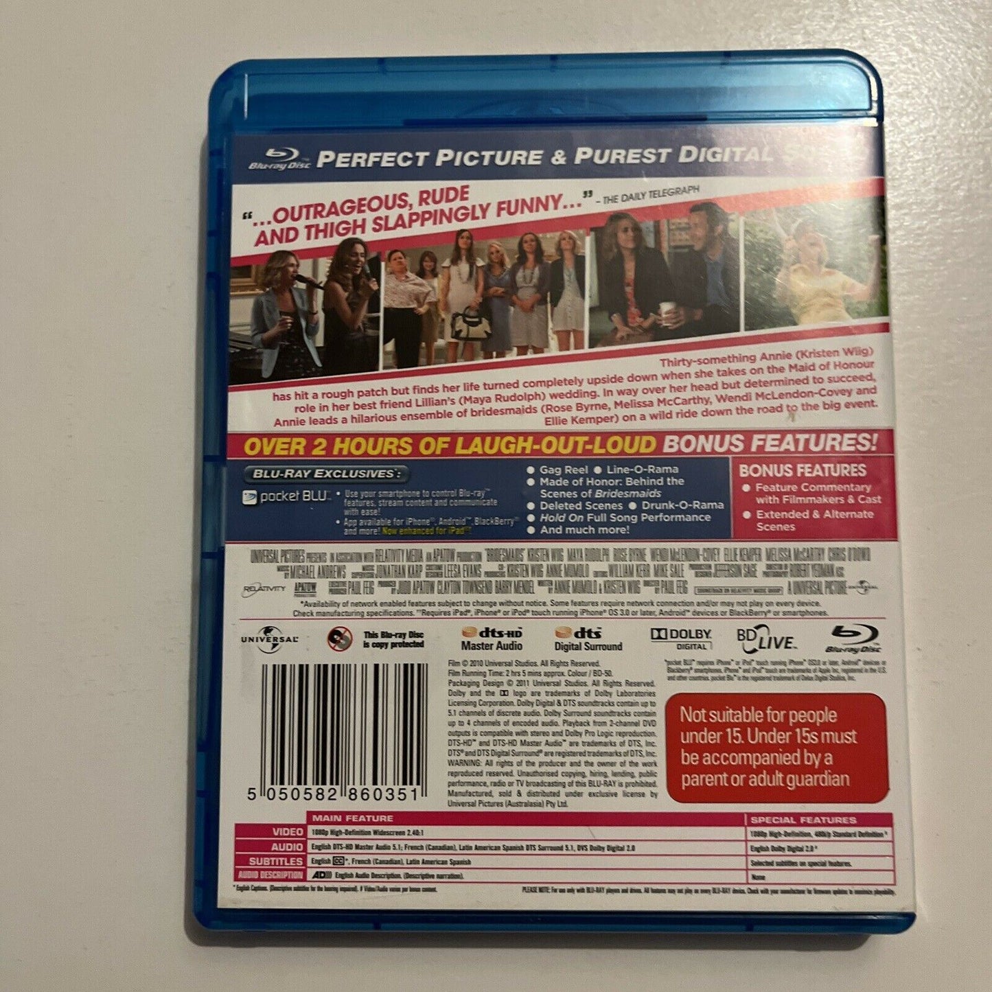 Bridesmaids - Extended Edition (Blu-ray, 2011) Kristen Wiig, Region B