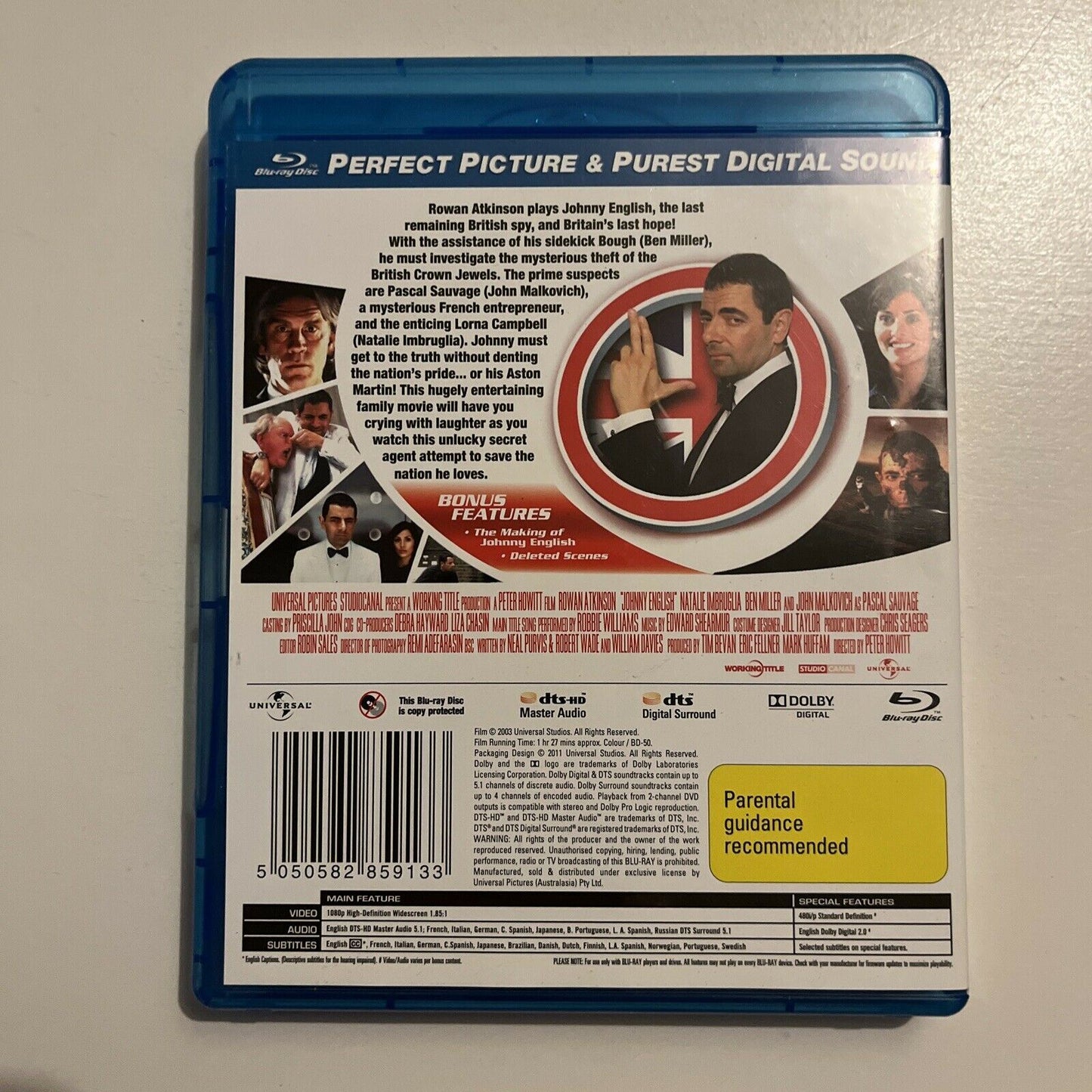 Johnny English (Blu-ray, 2011) Rowan Atkinson, Natalie Imbruglia. Region B