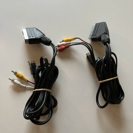 2x SCART to SVHS S-Video & 2RCA Stereo Audio AV Cable 1.5m