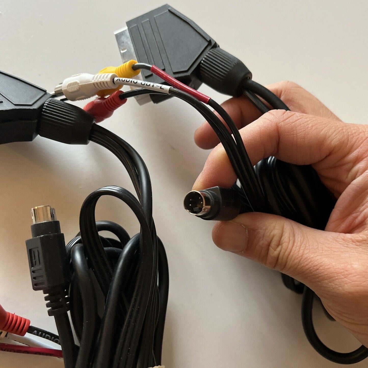 2x SCART to SVHS S-Video & 2RCA Stereo Audio AV Cable 1.5m