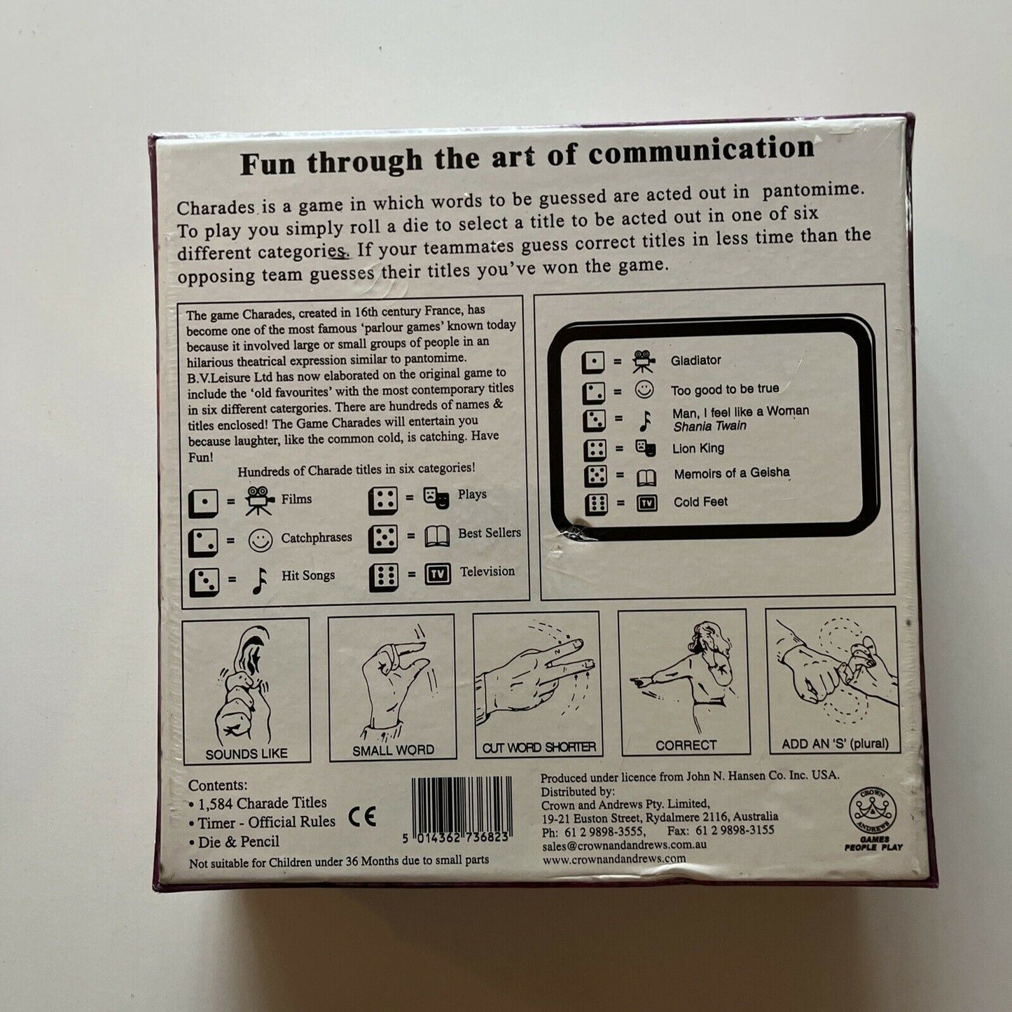 *New Sealed* The Game Of Charades - Fun Through The Art Of Communication Game