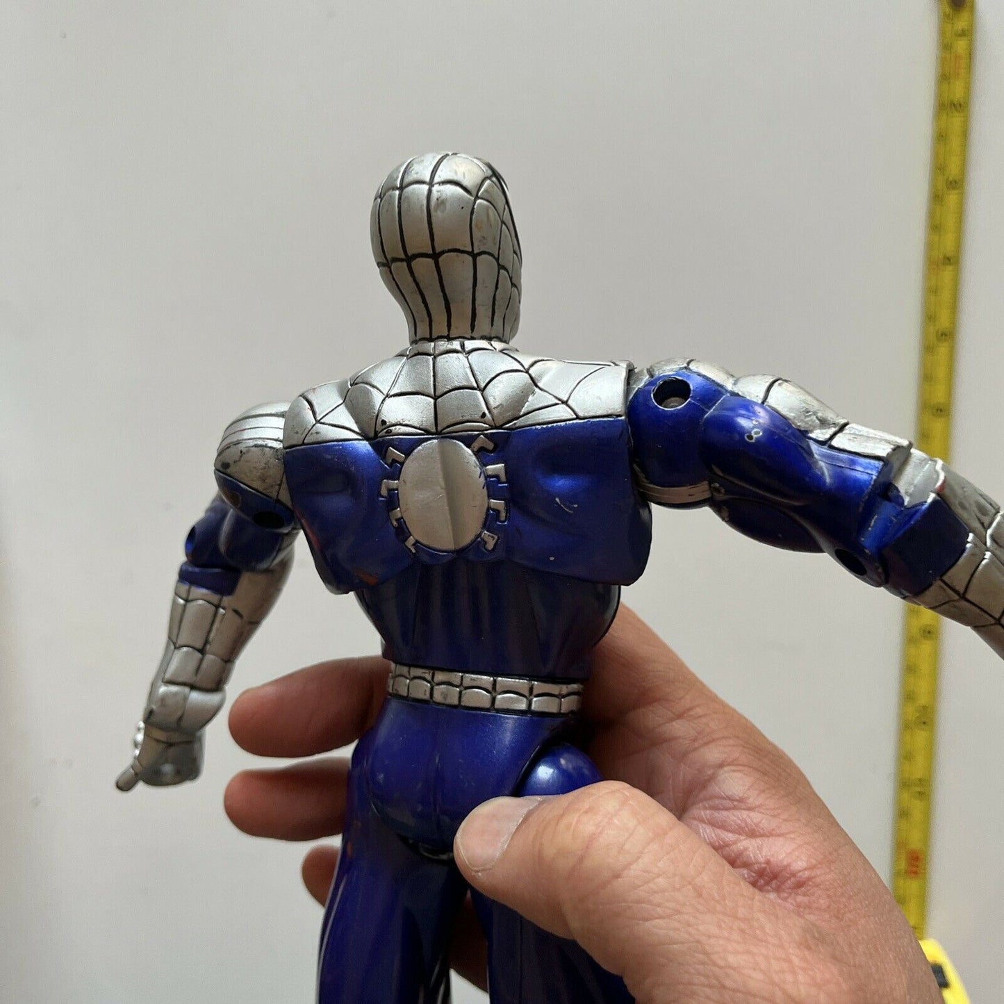 Spider Man Blue Silver Action Figure 11"  Marvel 2000