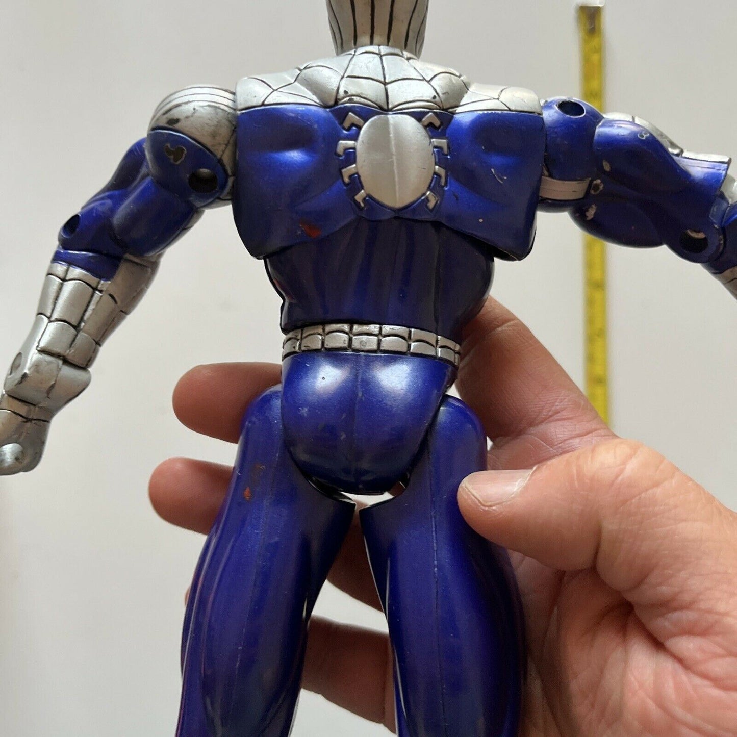 Spider Man Blue Silver Action Figure 11"  Marvel 2000