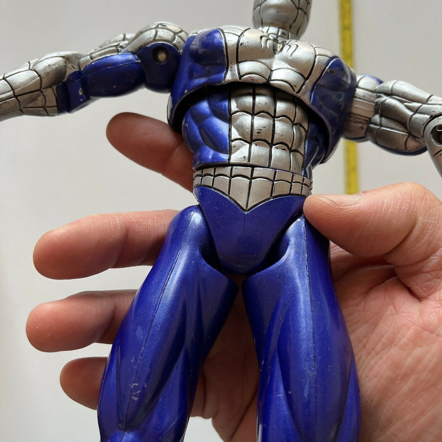 Spider Man Blue Silver Action Figure 11"  Marvel 2000