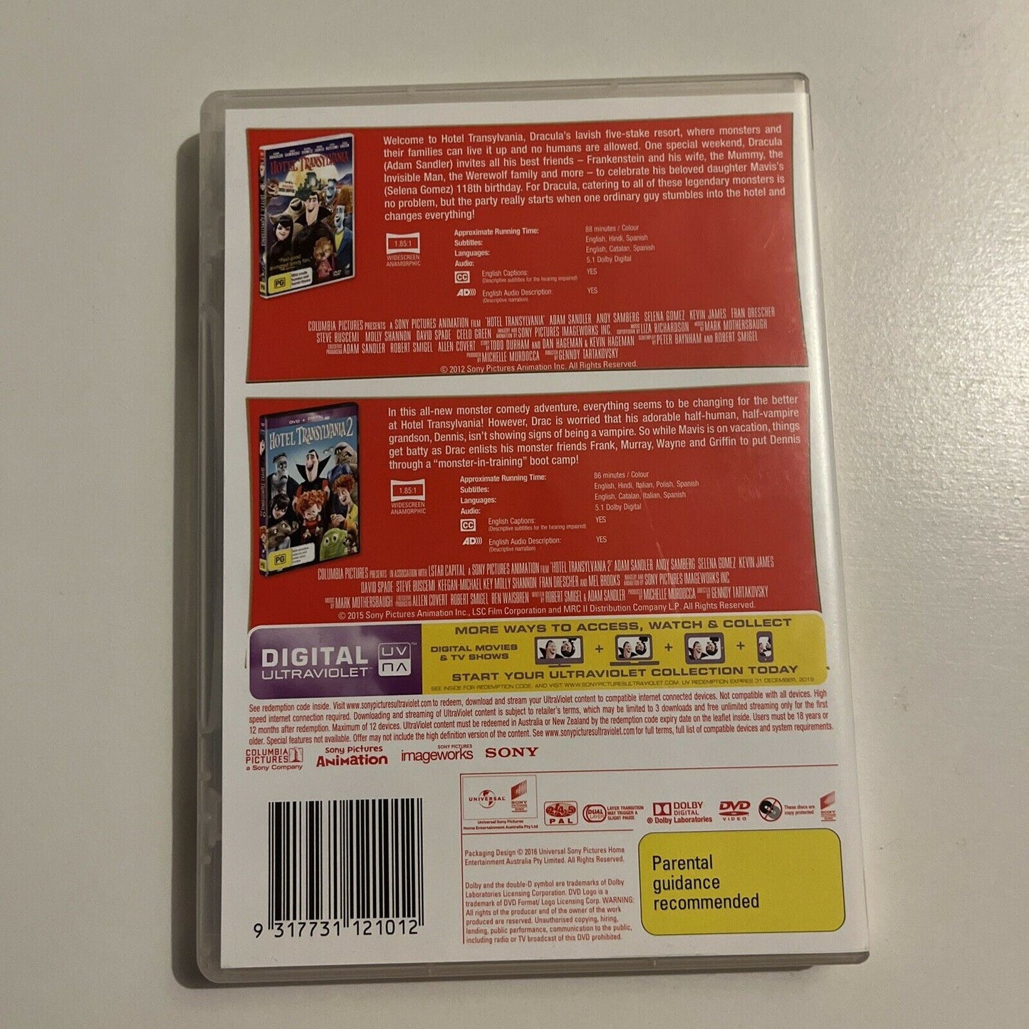 Hotel Transylvania / Hotel Transylvania 2 (DVD, 2016, 2-Disc Set) Regi ...