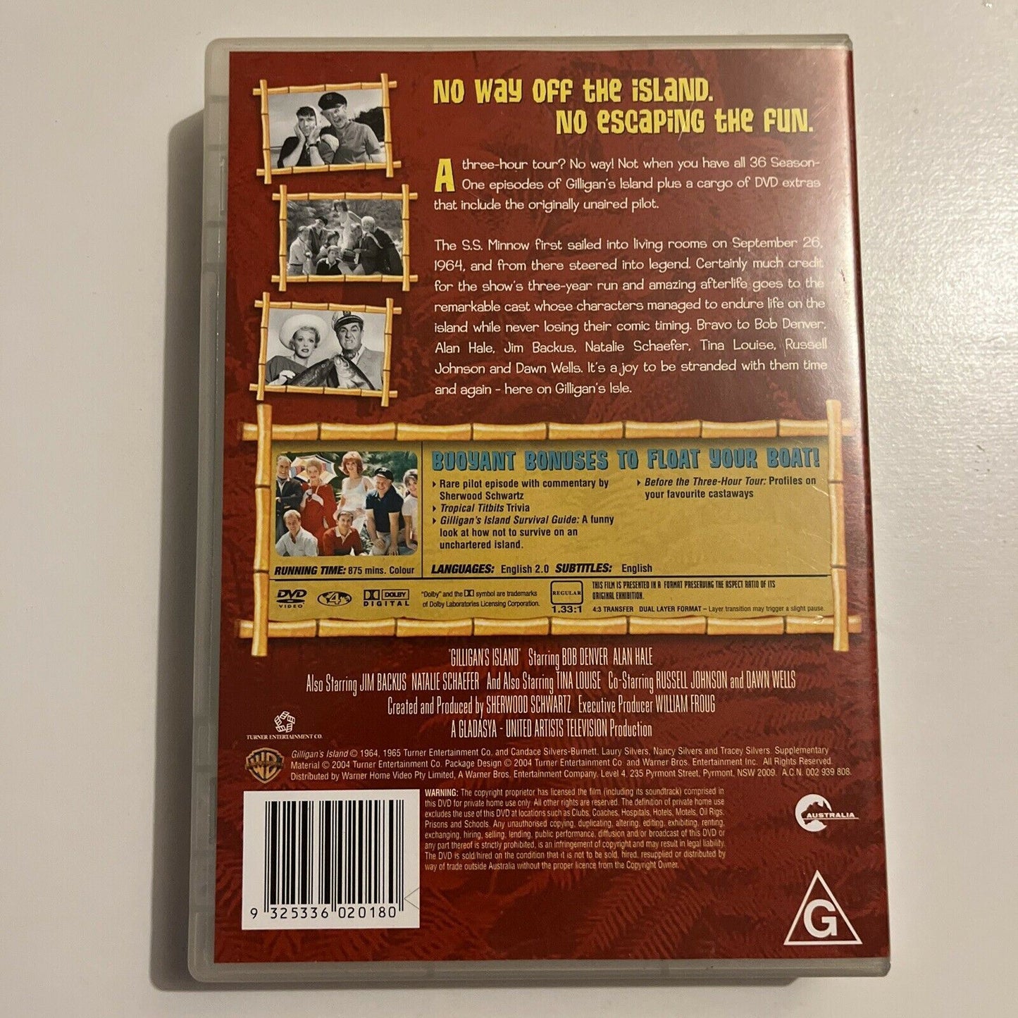 Gilligan's Island : Season 1 (DVD, 1965, 6-Disc) Bob Denver  Region 4