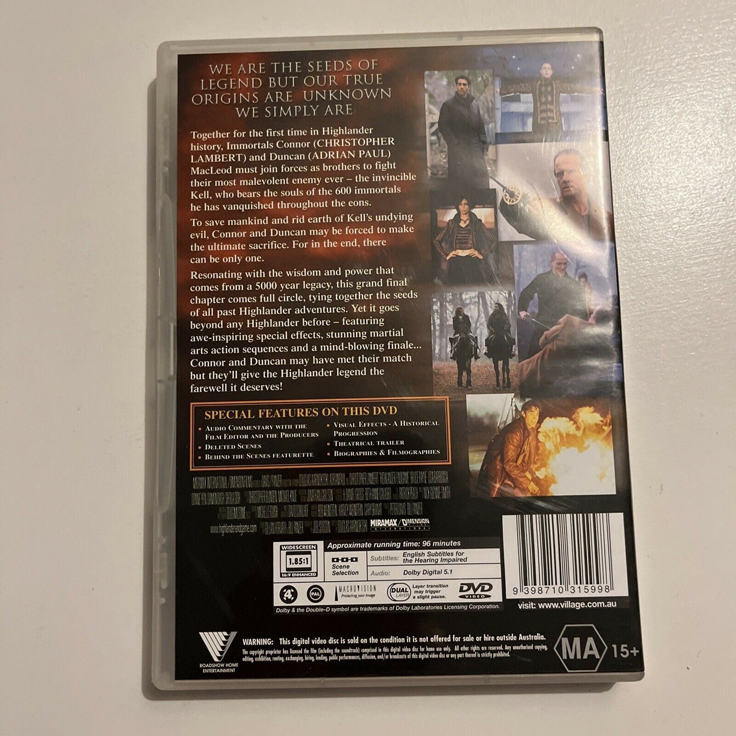 Highlander I / Highlander II / Highlander End Game (DVD) Sean Connery. Region 4