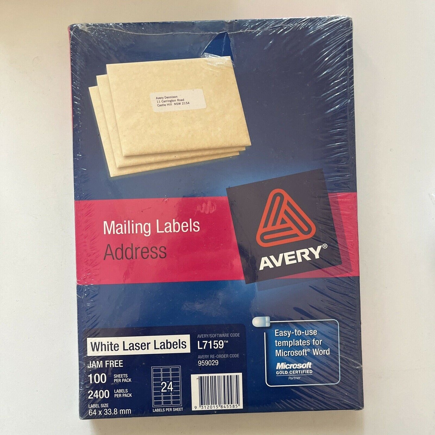 Avery Labels 24up 100 Sheets 2400 Labels White Laser L7159 - Mailing Address