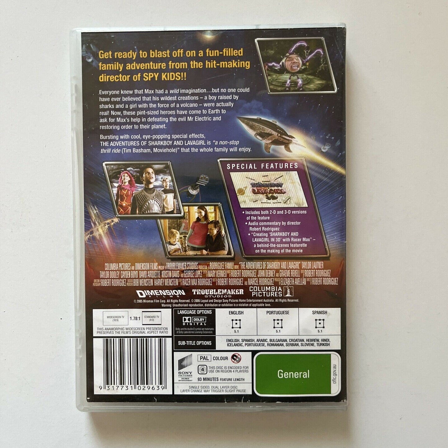 The Adventures Of SharkBoy And Lavagirl 3D (DVD, 2006) Region 4