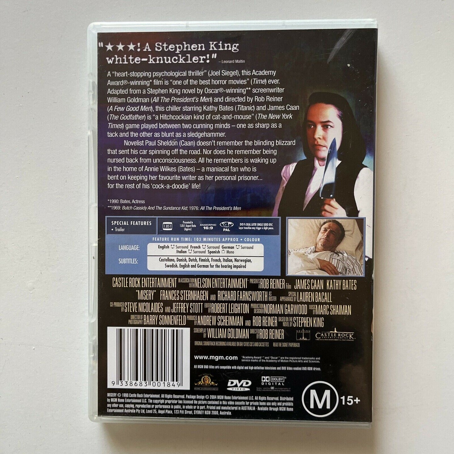 Misery (DVD, 1990) James Caan, Kathy Bates. Steven King. Region 4