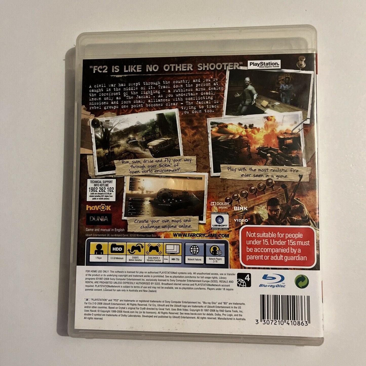 FAR CRY 2 - PlayStation 3 PS3 With Map & Manual