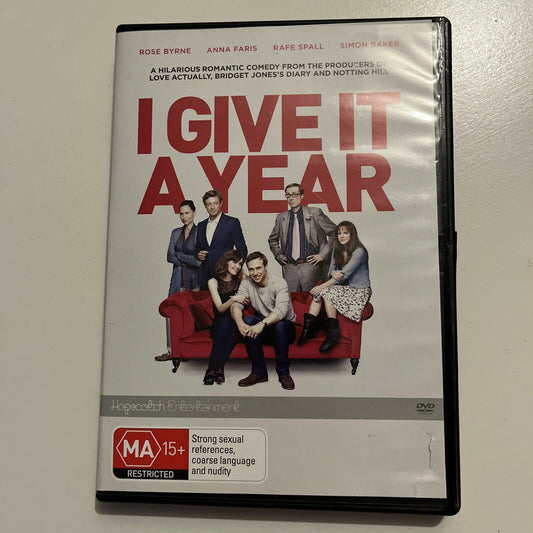 I Give It A Year (DVD, 2012) Rose Byrne  Region 4