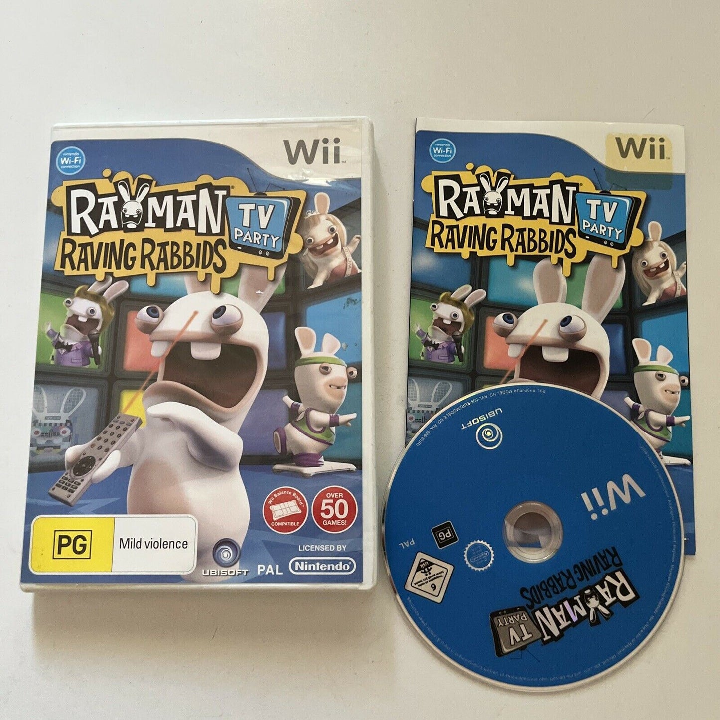 Rayman Raving Rabbids TV Party - Nintendo Wii PAL Wii U Compatible With Manual