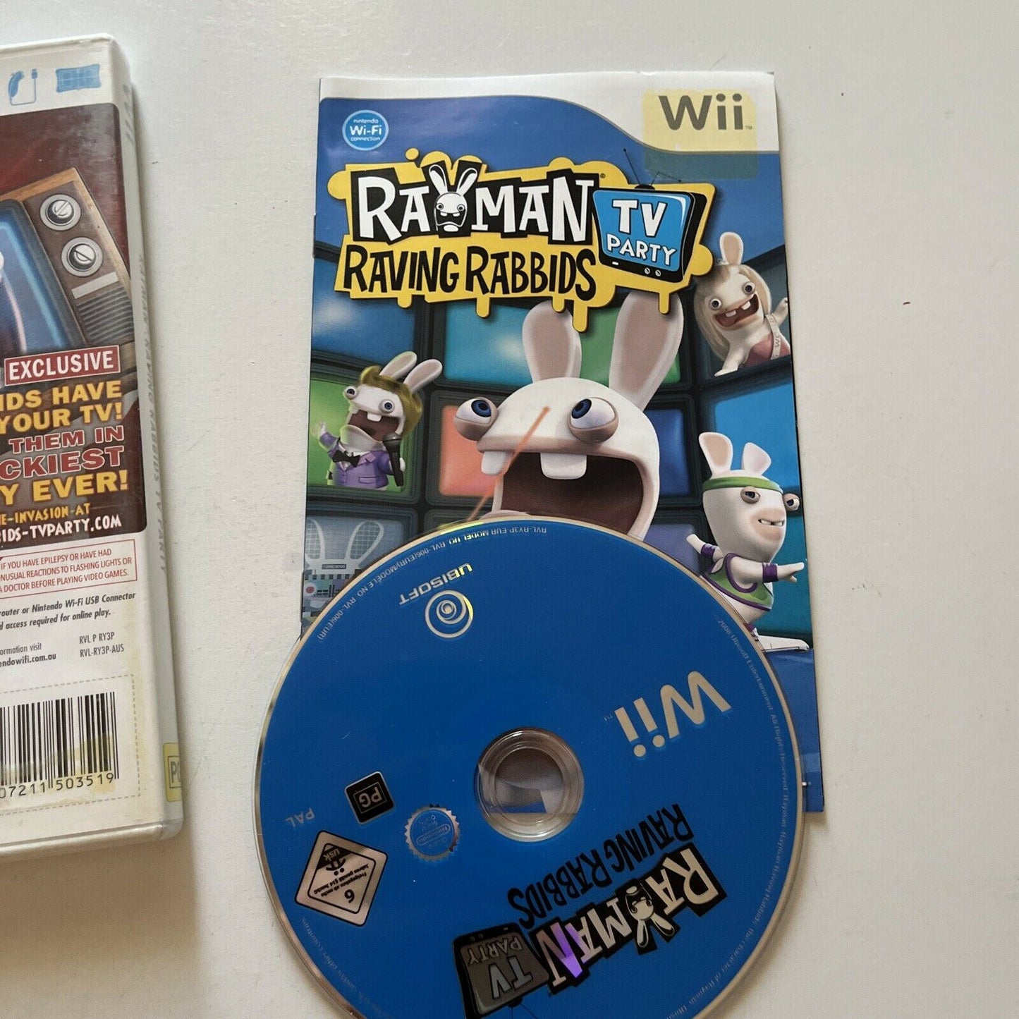 Rayman Raving Rabbids TV Party - Nintendo Wii PAL Wii U Compatible With Manual