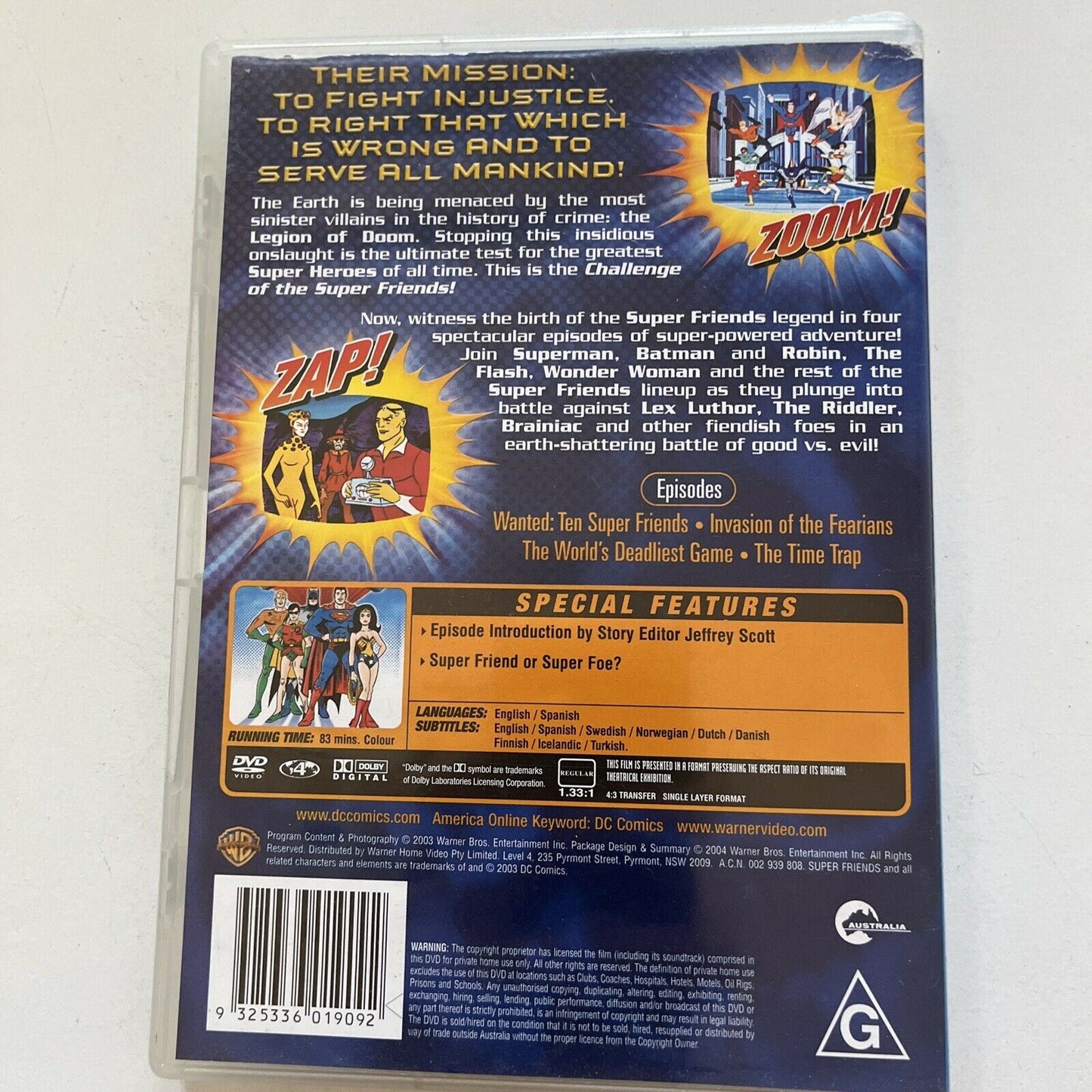 Challenge Of The Super Friends: Attack Of The Legend Of Doom (DVD, 1978) Region4