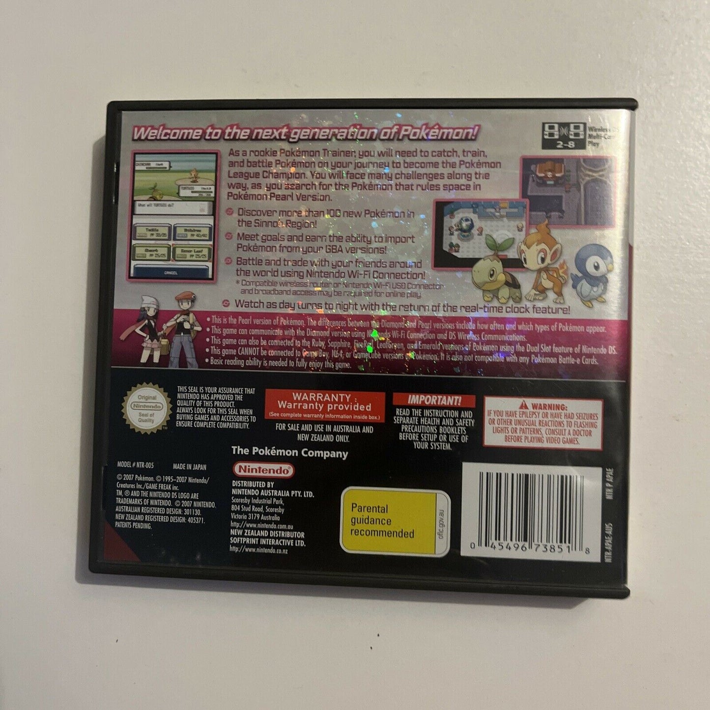 Pokémon: Pearl Version (Nintendo DS, 2007) With Manual