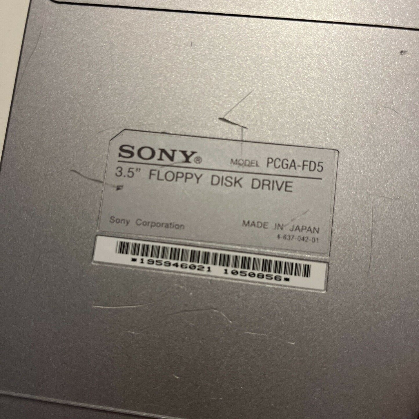 Sony VAIO 3.5" External Floppy Disk Drive Model PCGA-FD5 Untested