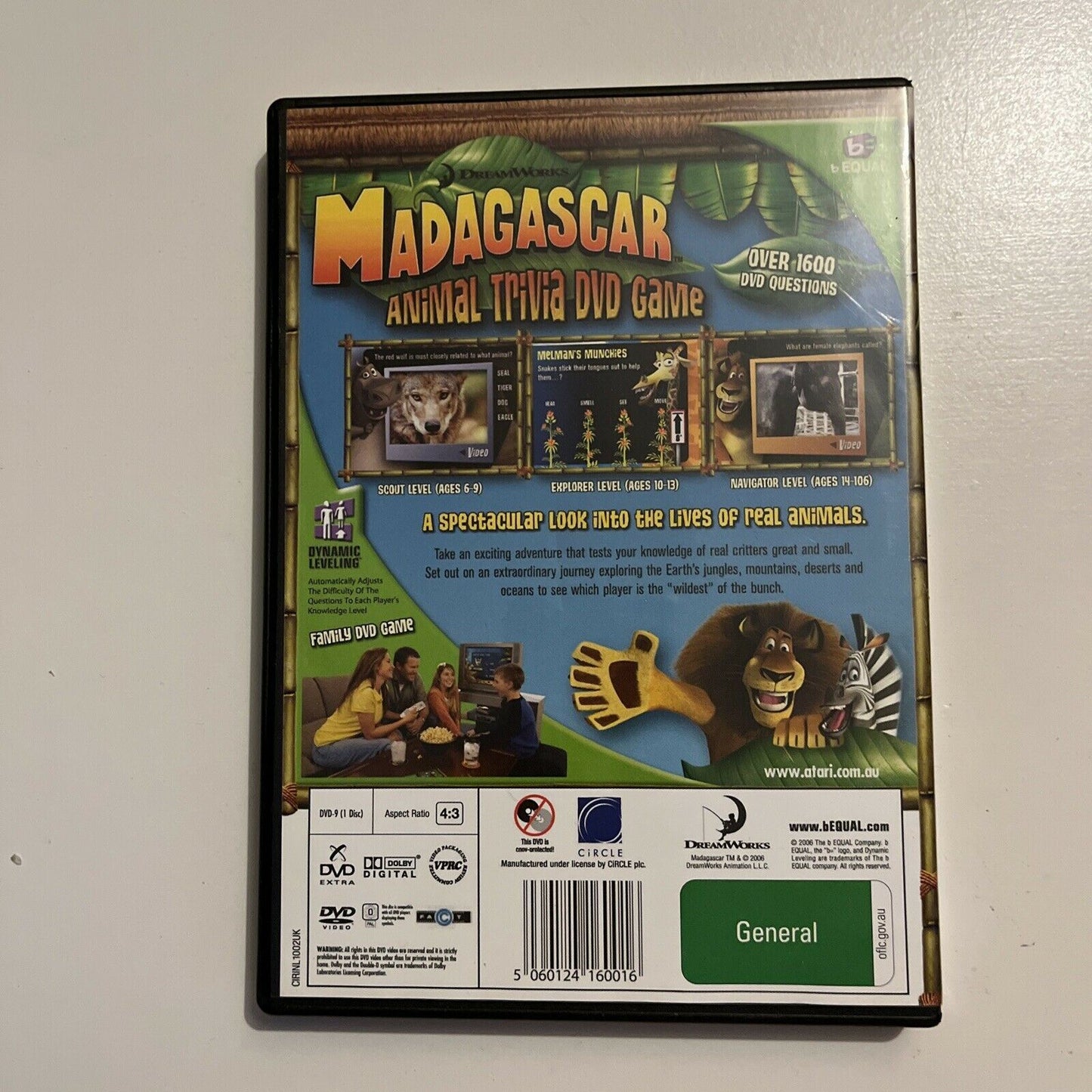 Madagascar - Animal Trivia DVD Game - 1-4 Players - Family DVD Game