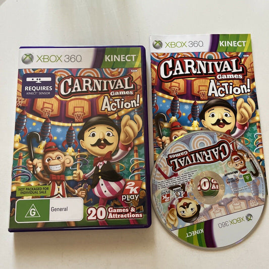 Carnival Games In Action Xbox 360 Kinect With Manual, PAL