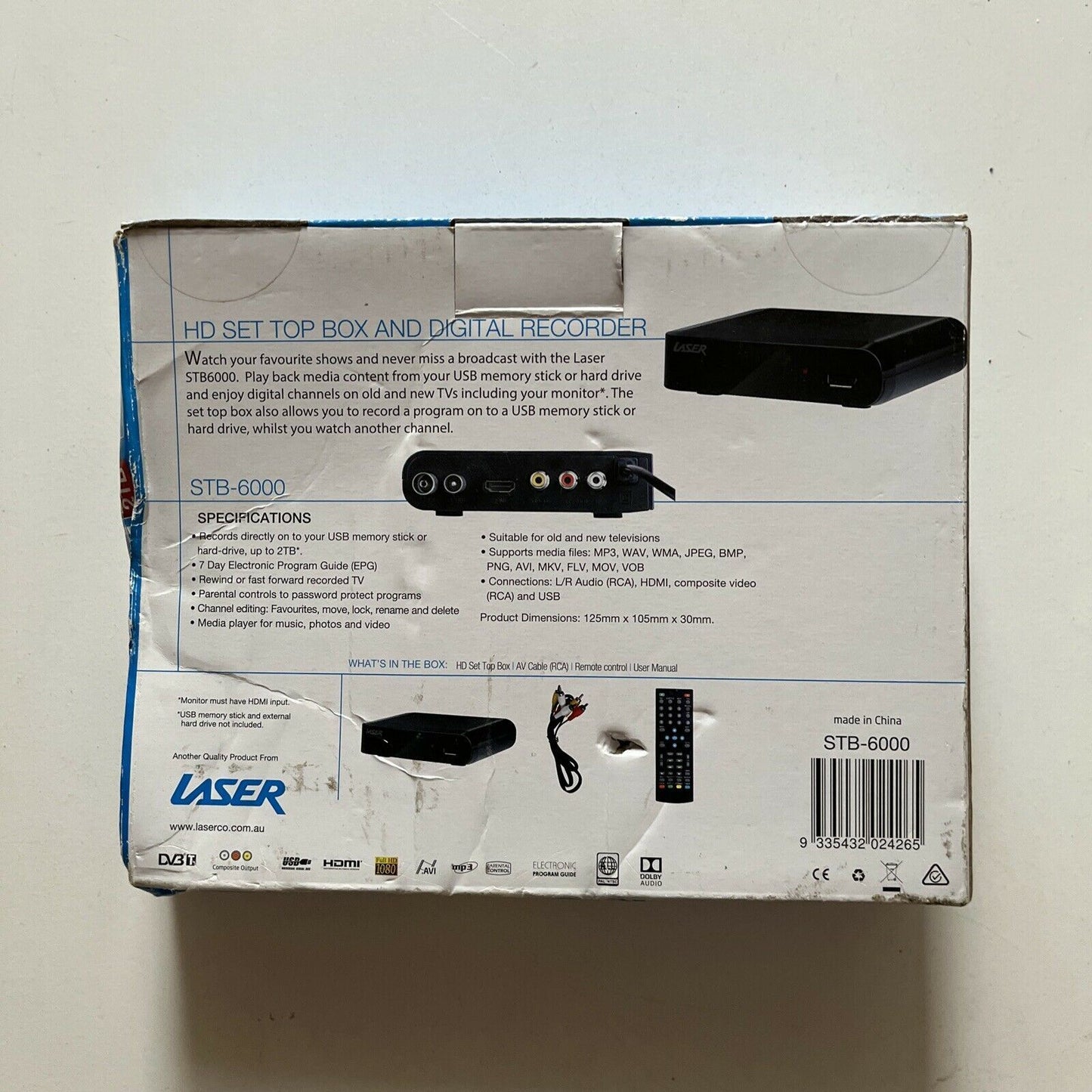 *New* Laser STB-6000 HD Set Top Box & Digital Recorder