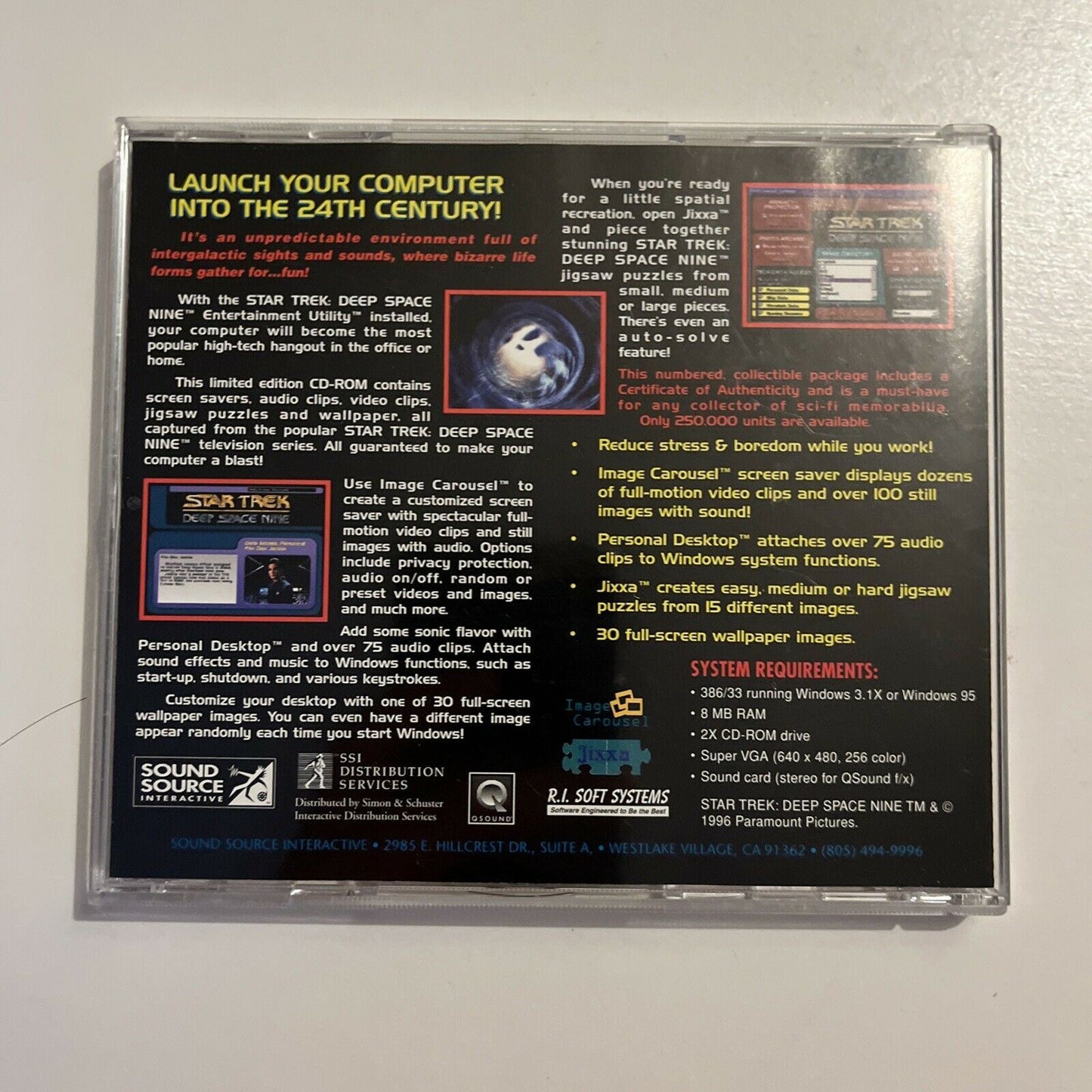 Star Trek: Deep Space Nine - Limited Edition CDROM Entertainment Utility PC 1996