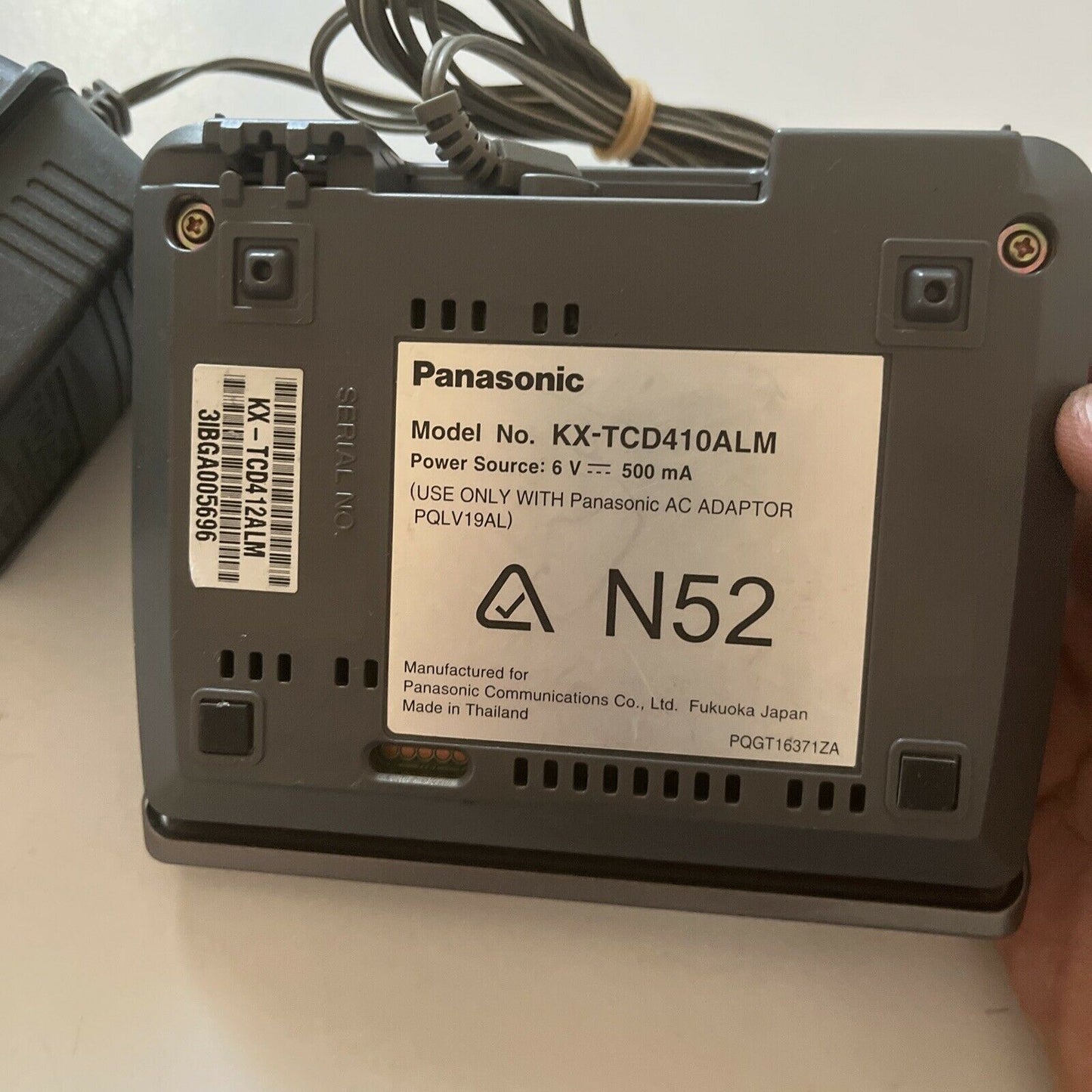 Genuine Panasonic KX-TCD410ALM Charging Base eith PQLV19AL AC Adapter