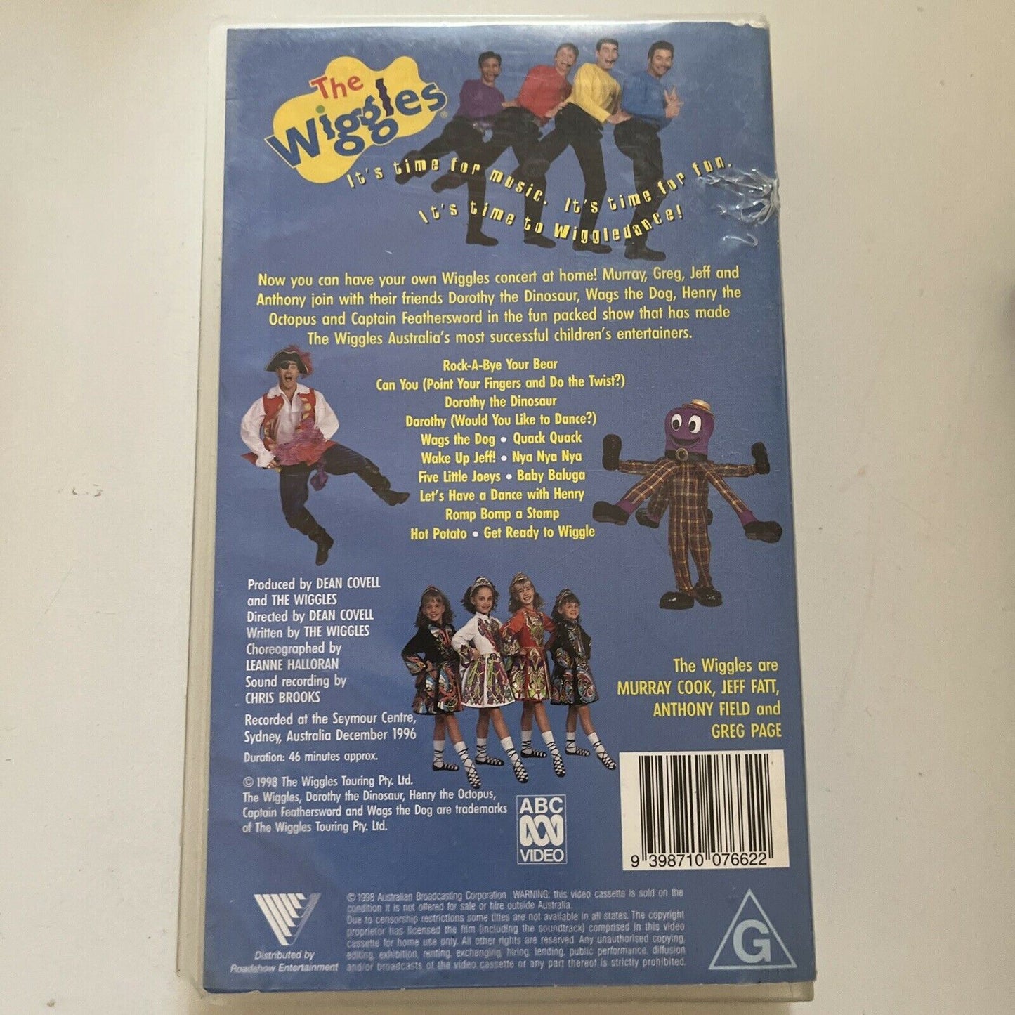 The Wiggles Wiggledance Live in concert VHS Video 1998 PAL  ABC Video