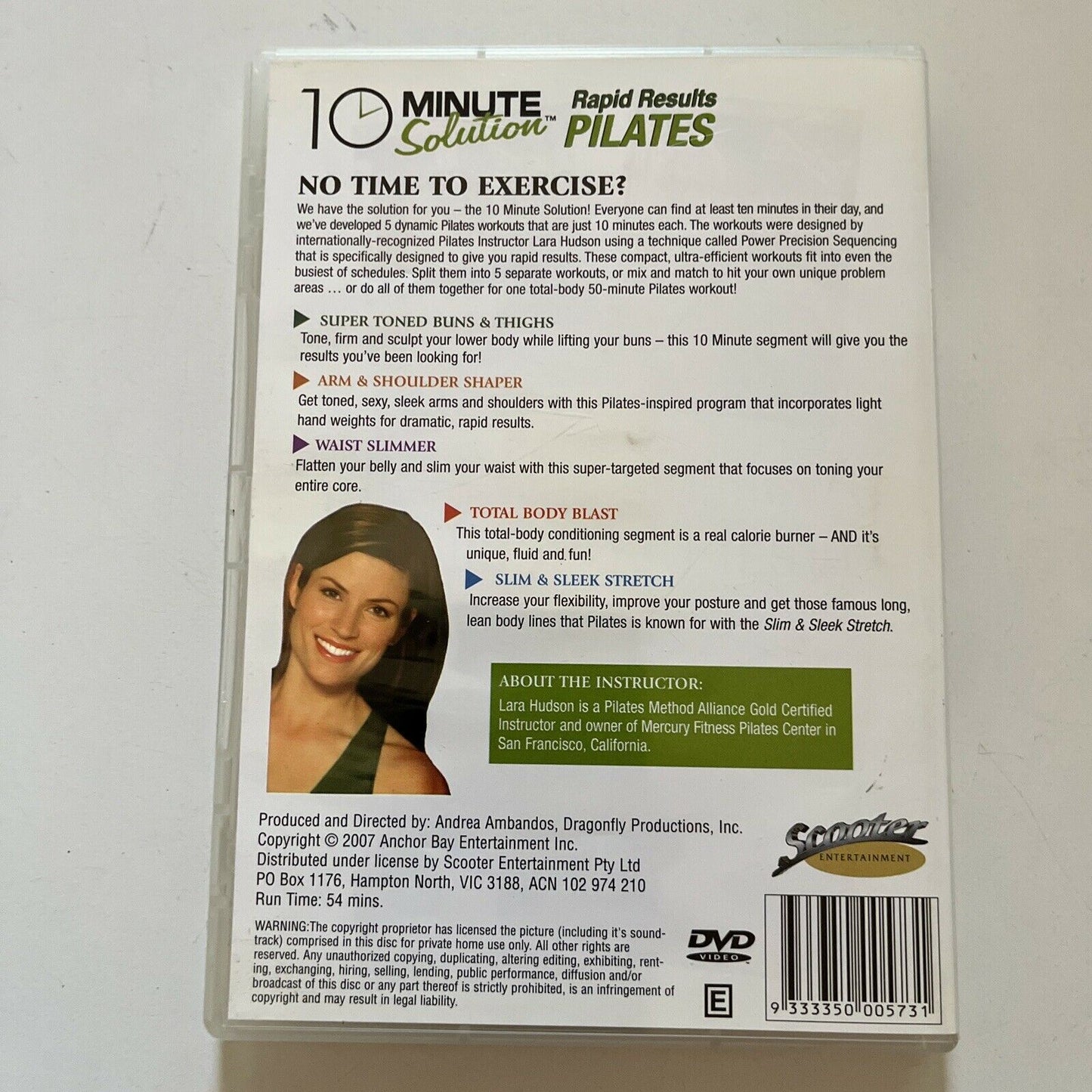 10 Minute Solutions - Rapid Results Pilates (DVD, 2007) Lara Hudson. All Regions