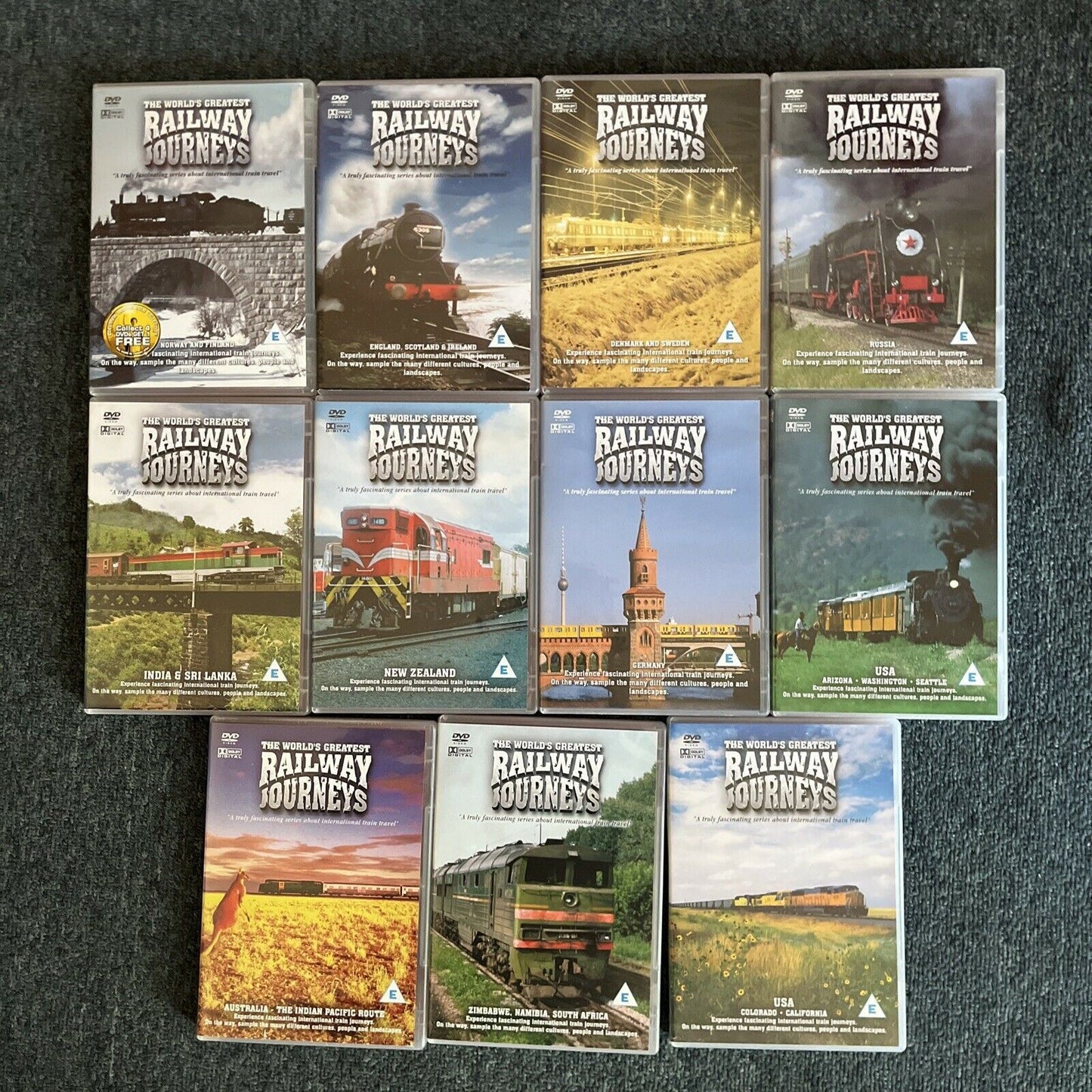 11x The World's Greatest Railway Journeys DVDs All Regions Finland, England....