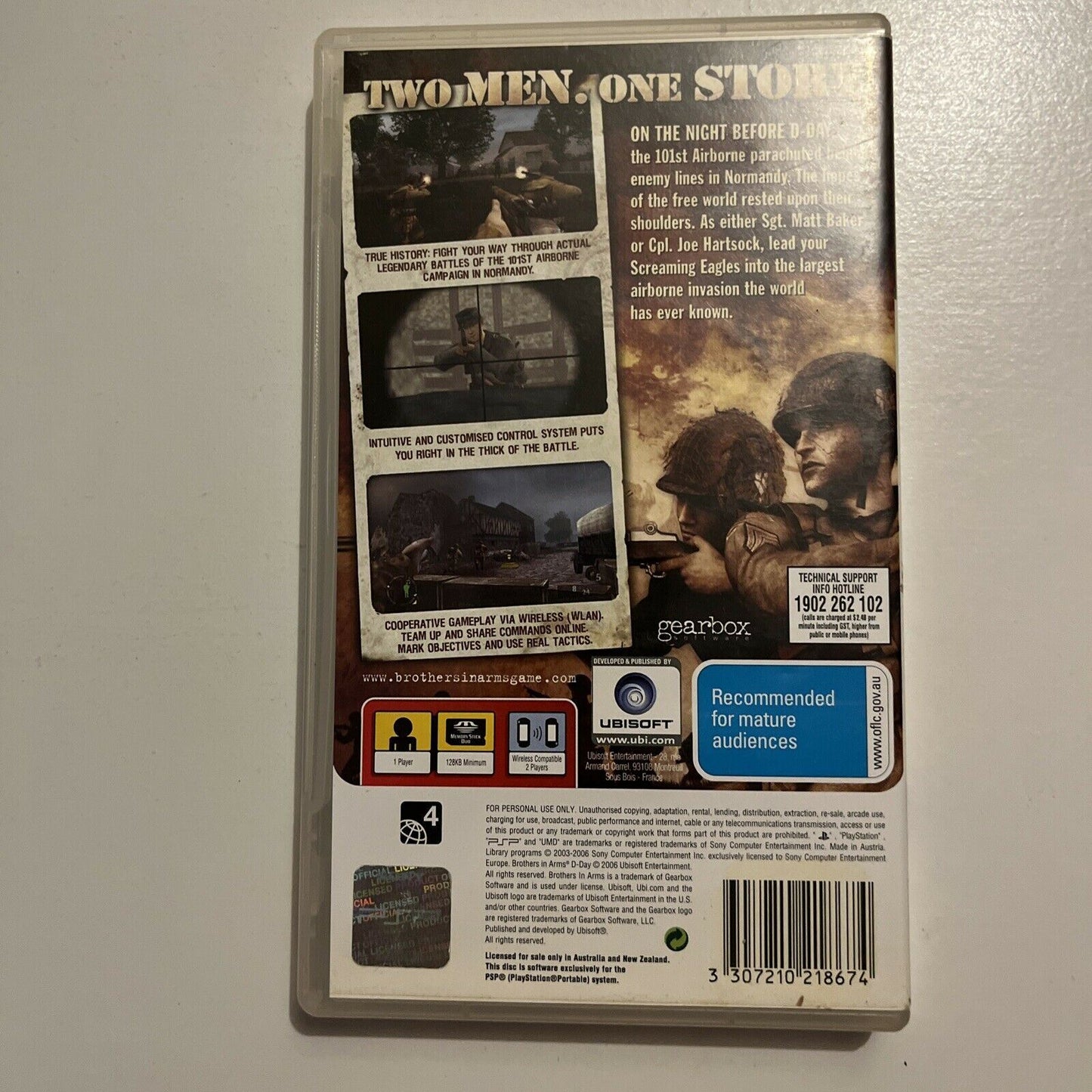 Brothers In Arms D-Day Sony PSP Playstation Portable Game