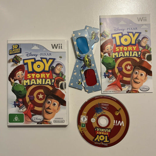 Toy Story Mania! Game Nintendo Wii Disney Pixar PAL With Manual & 3D Glasses