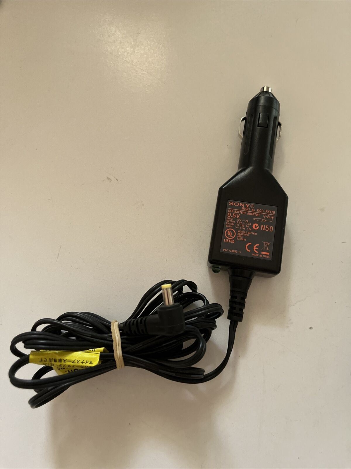 Genuine Sony Car Battery Cigarette Plug Adapter DCC-FX170 9.5V 1.2A