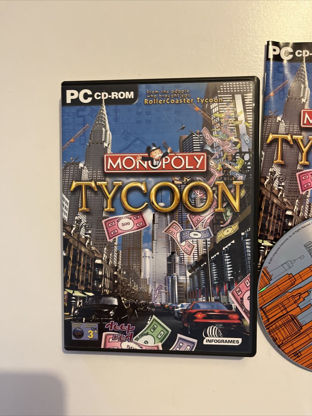 Monopoly Tycoon PC CDROM Game 2001 Vintage Infogrames Interactive Manual Retro