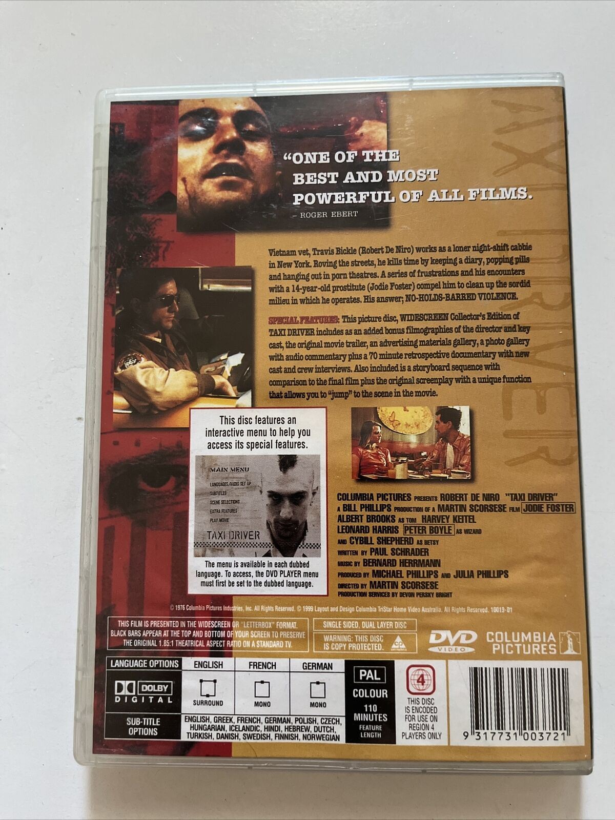 Taxi Driver - Collector's Edition (DVD, 1976) Robert De Niro. Region 4