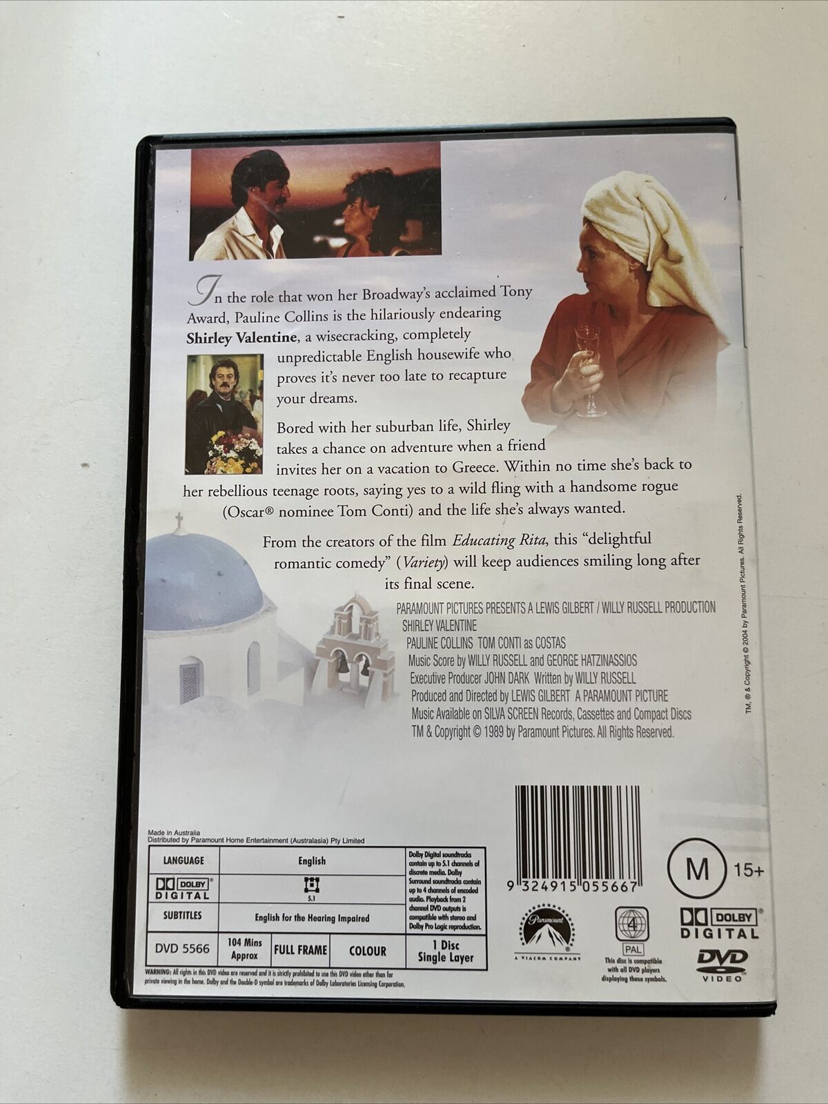 Shirley Valentine (DVD, 1989) Tom Conti, Pauline Collins. Region 4