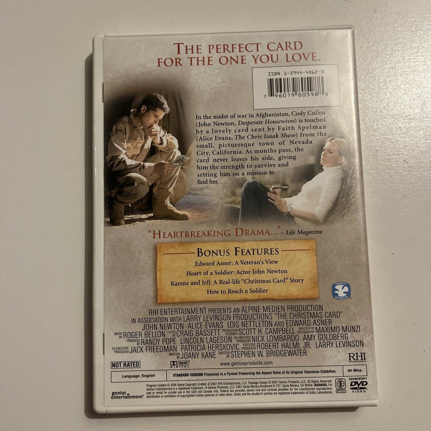 The Christmas Card (DVD, 2006) John Newton, Alice Evans, Ed Asner.  Region 1