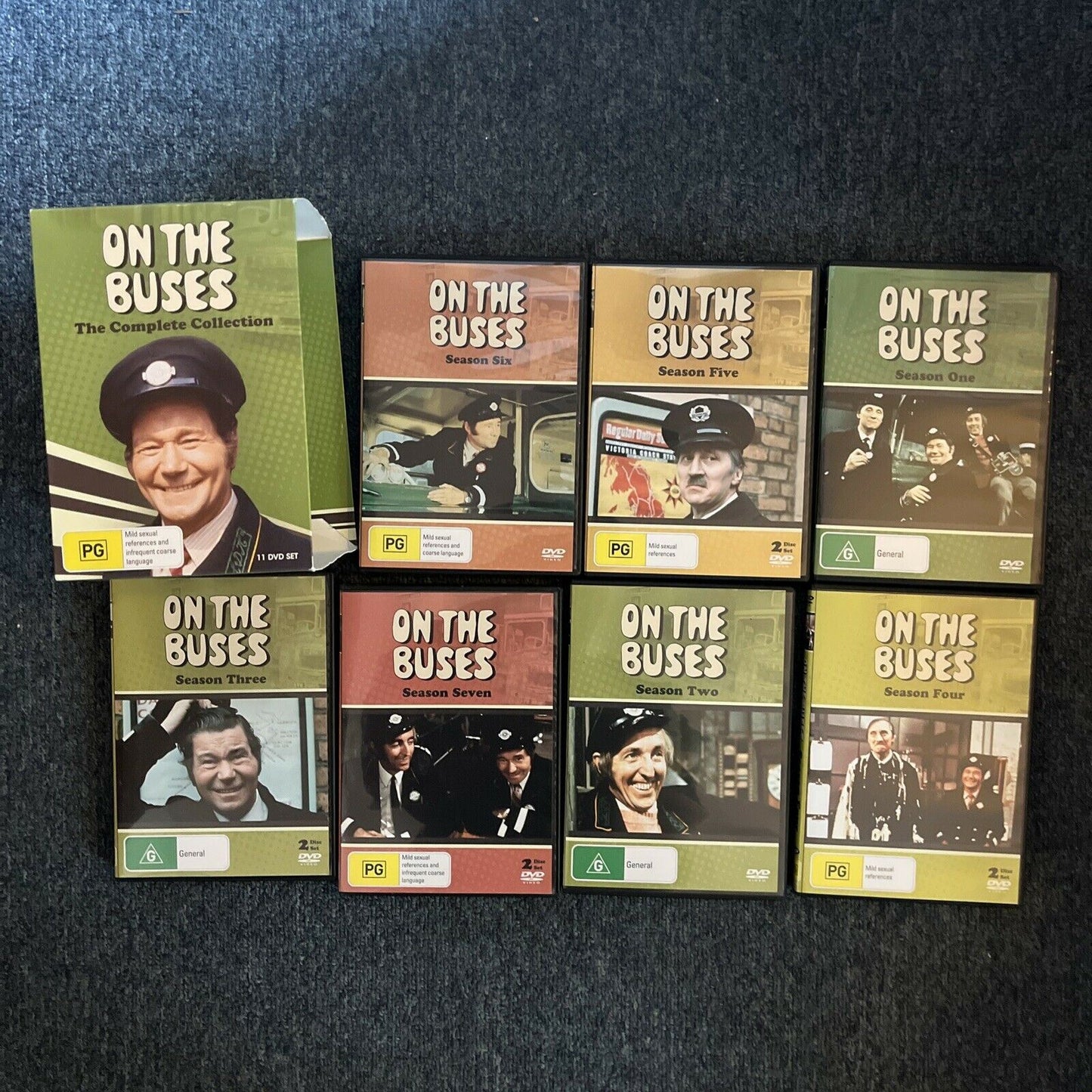 ON THE BUSES : The COMPLETE Collection Series 1-7 (DVD, 1973, 11-Disc) Region 4