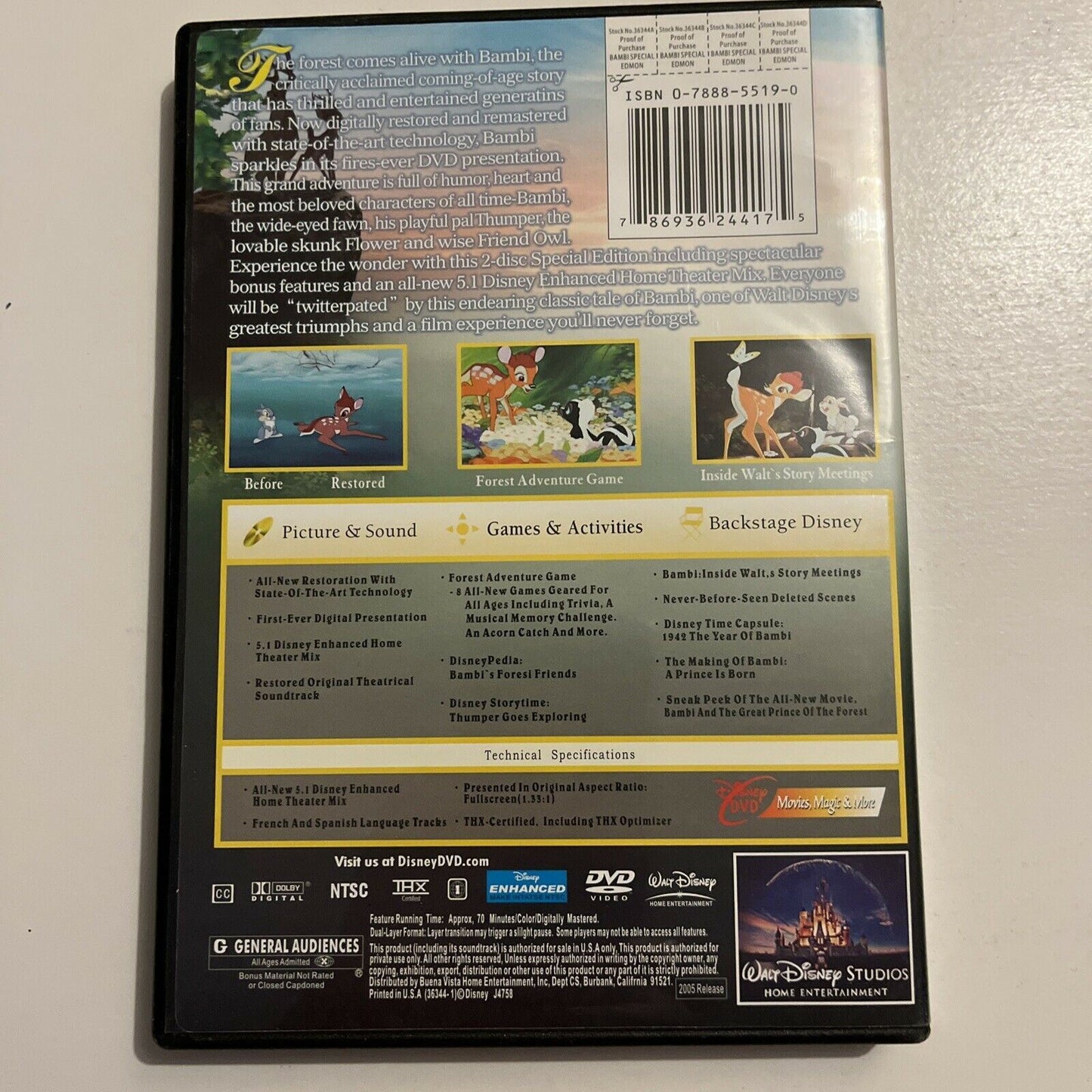 Bambi / Bambi 2 - Special Edition (DVD, 2006, 3-Disc) Region 4