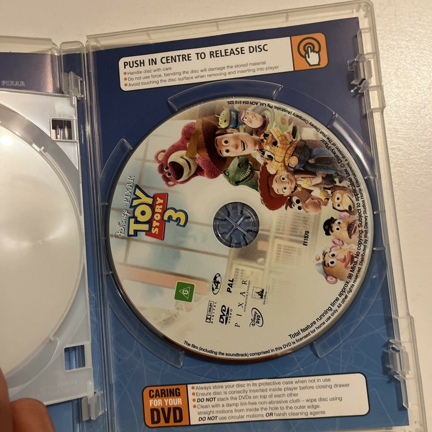 Toy Story / Toy Story 2 / Toy Story 3 (DVD, 2010, 3-Disc) Region 4