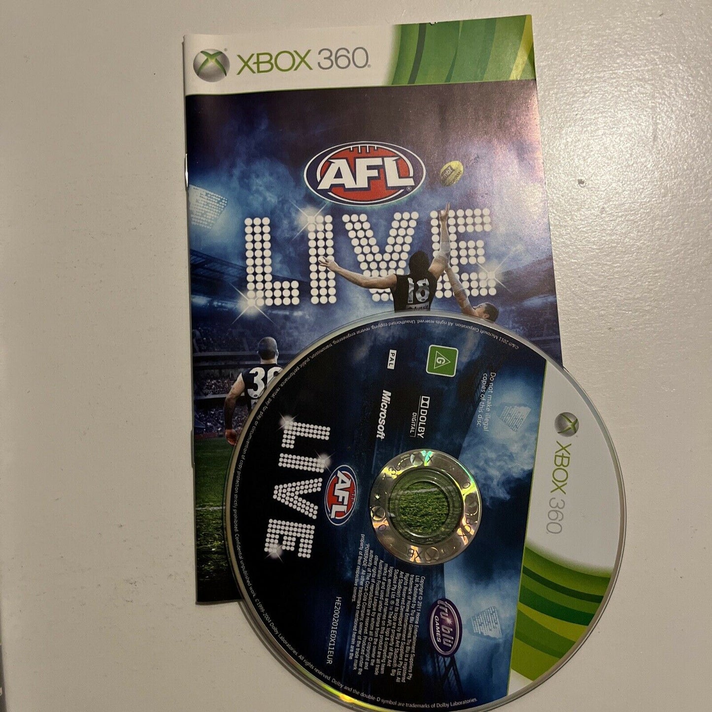 AFL Live - Microsoft Xbox 360 PAL Aussie Rules Football Sports w/ Manual