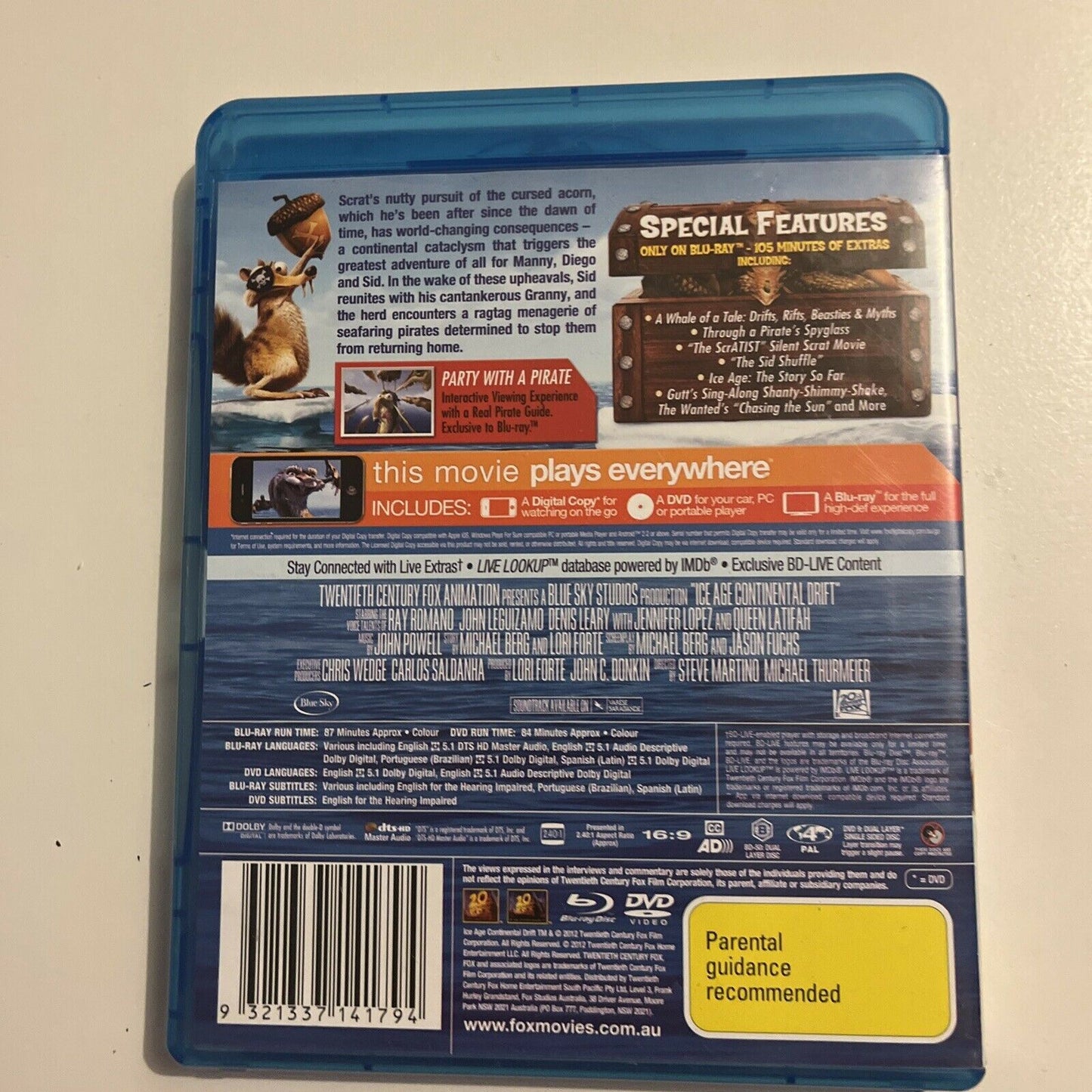 Ice Age 4 - Continental Drift (Bluray, 2012, 2-Disc) Region B