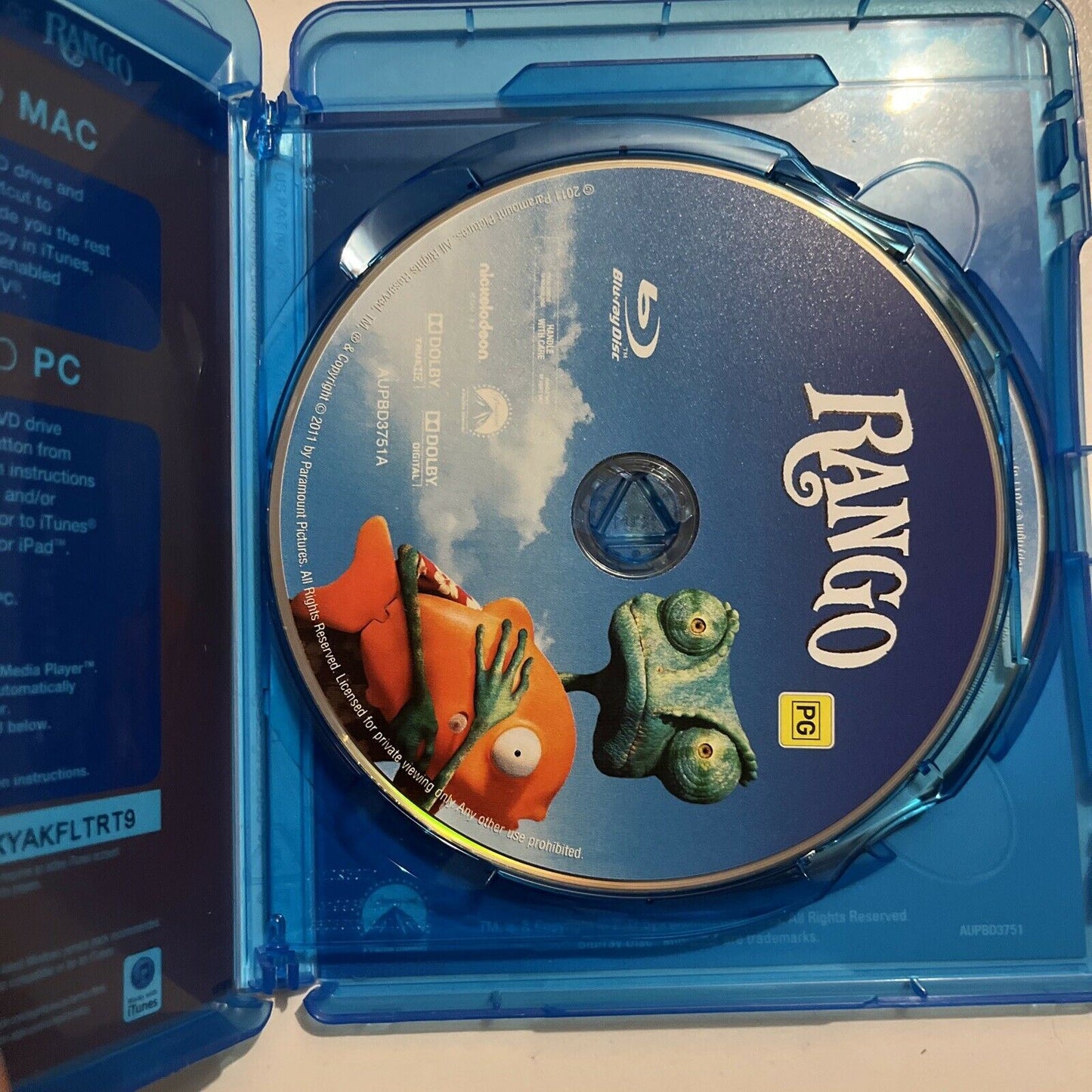 Rango (Blu-ray, 2011, 2-Disc) Johnny Depp. Region B