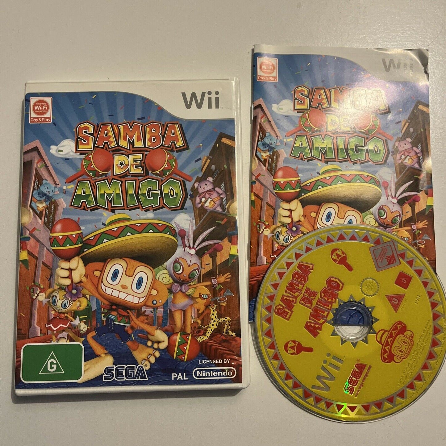 Samba De Amigo - Nintendo Wii PAL SEGA Game Complete w/ Manual