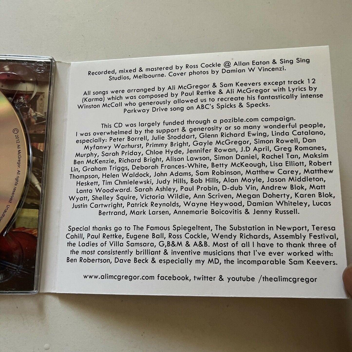 Ali McGregor - Alchemy (CD, 2012) Digipak