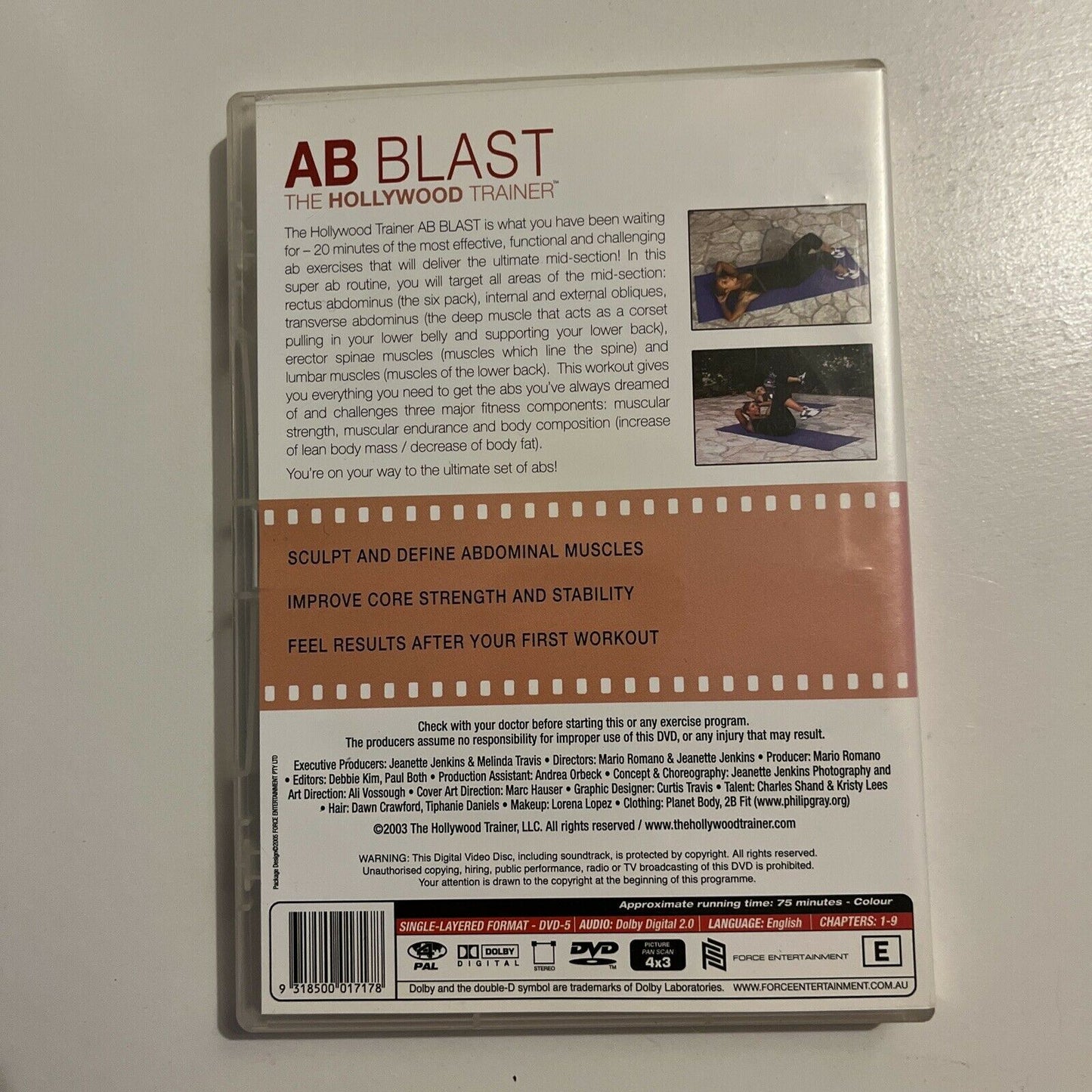 The Hollywood Trainer - Ab Blast (DVD, 2003) Jeanette Jenkins. Region 4