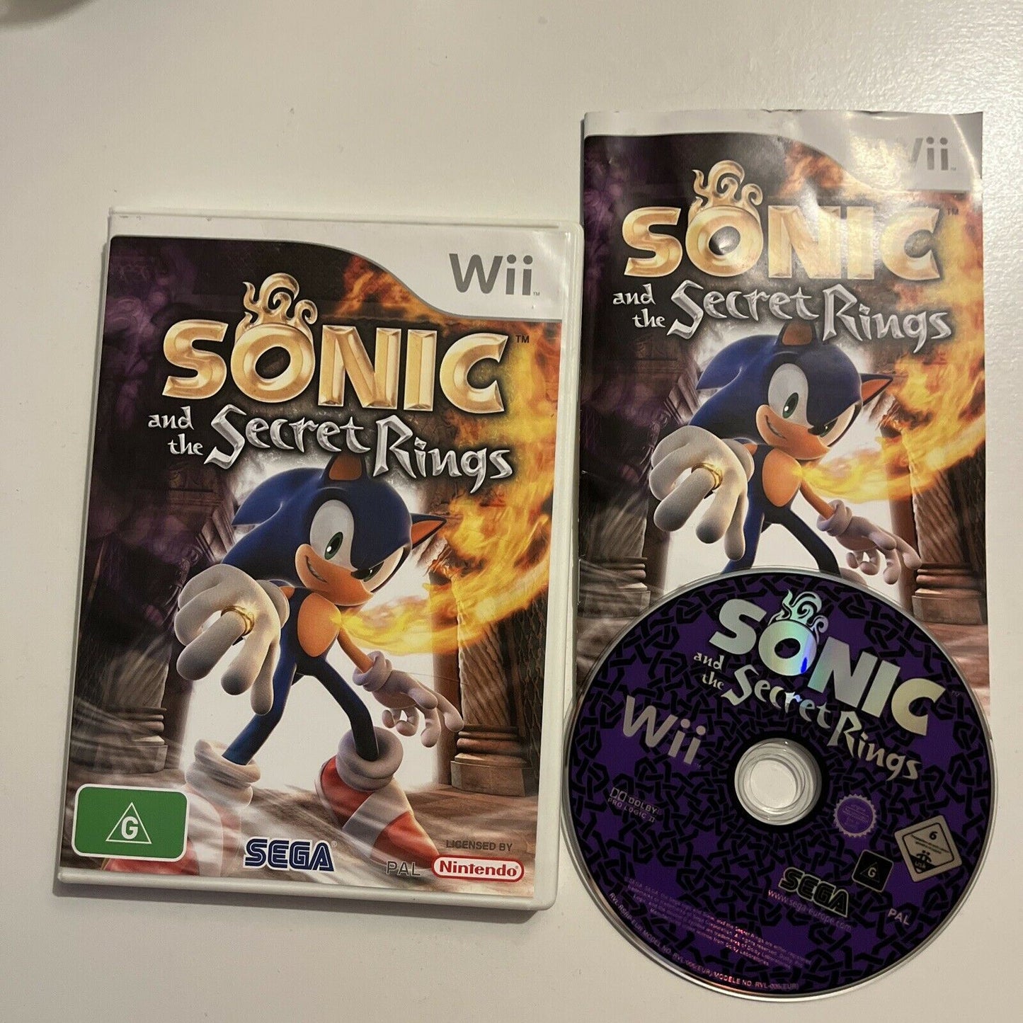 Sonic And The Secret Rings - Nintendo Wii Game Nintendo PAL COMPLETE With Manual