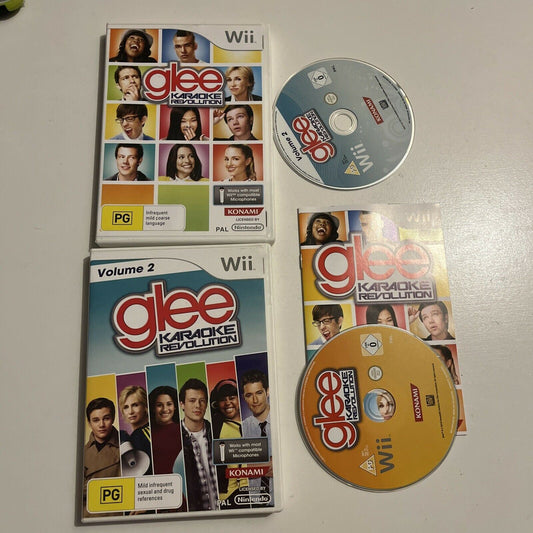 Glee Karaoke Revolution - Volume 1 & 2 for Nintendo Wii/Wii U PAL Game w/ Manual