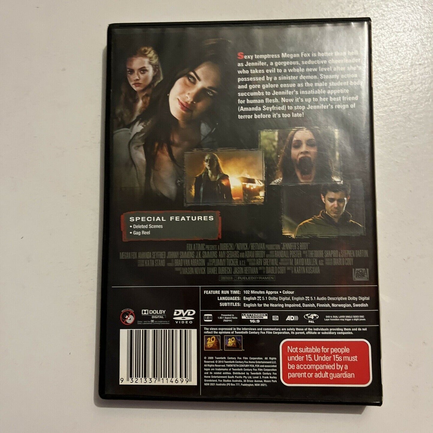 Jennifer's Body (DVD, 2009) Megan Fox, Amanda Seyfried. Comedy Horror. Region 4