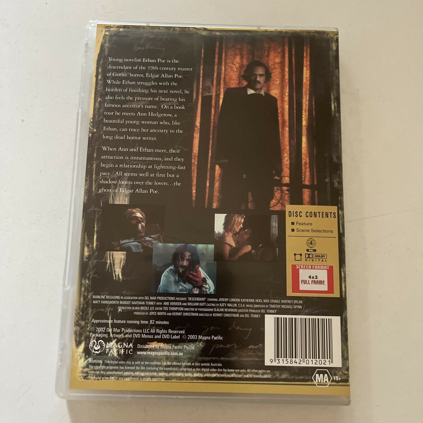 Descendant (DVD, 2003) Horror Film. Katherine Heigl, Jeremy London Region 4